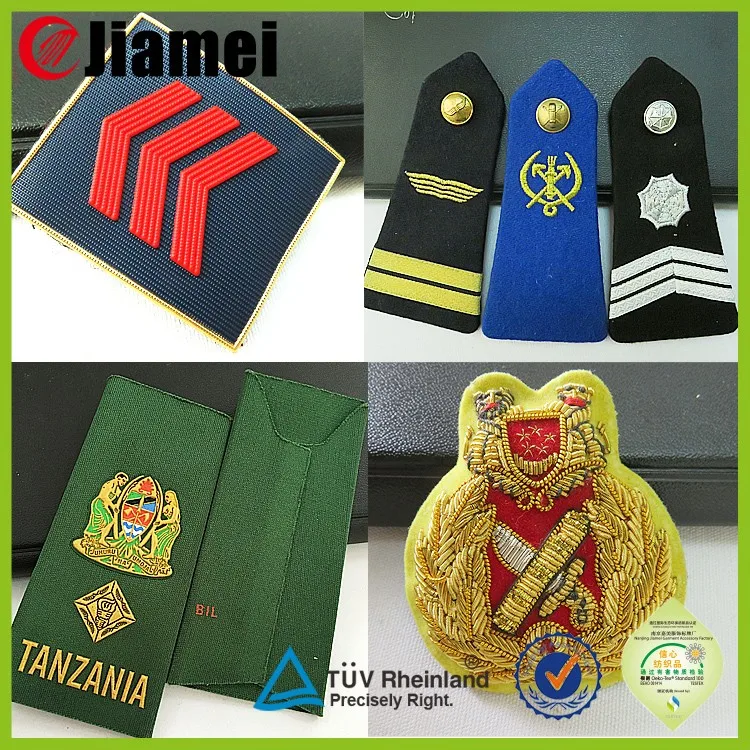 Factory custom accessories airline hostess uniform badge and epaulette