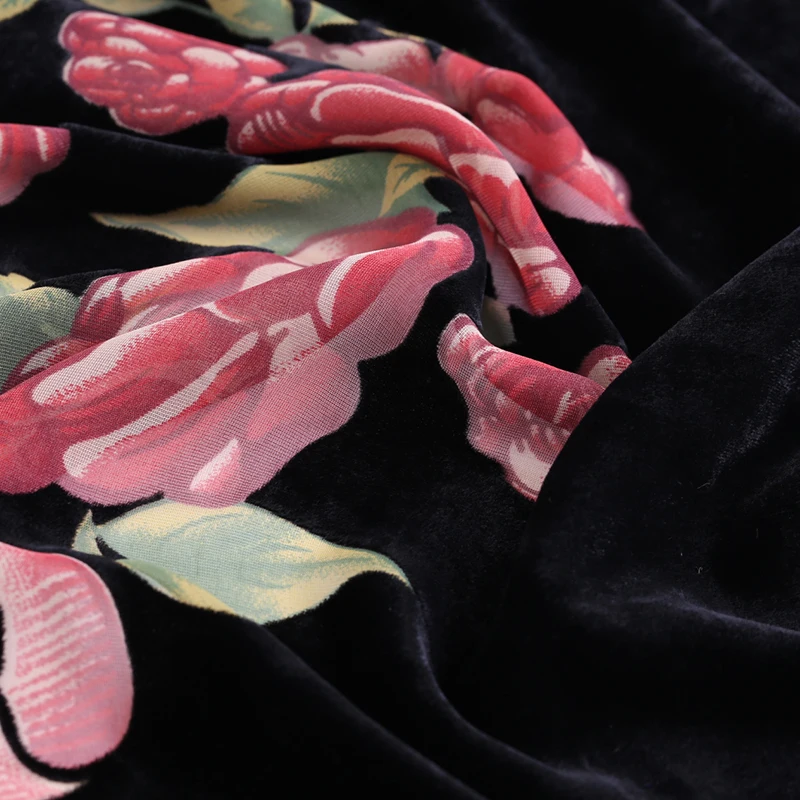 printed  Burnout Silk Velvet Fabric