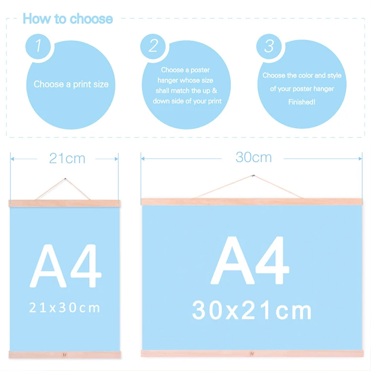 Personalized Screw Oak Wood Poster Frame Hanger With Map Artwork For Photo Picture Canvas Artwork Art Print Wall Hanging