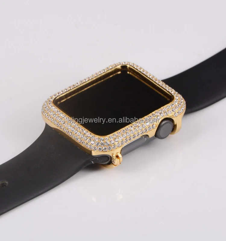 24K Gold Plated Watch Case,Iced out CZ watch case