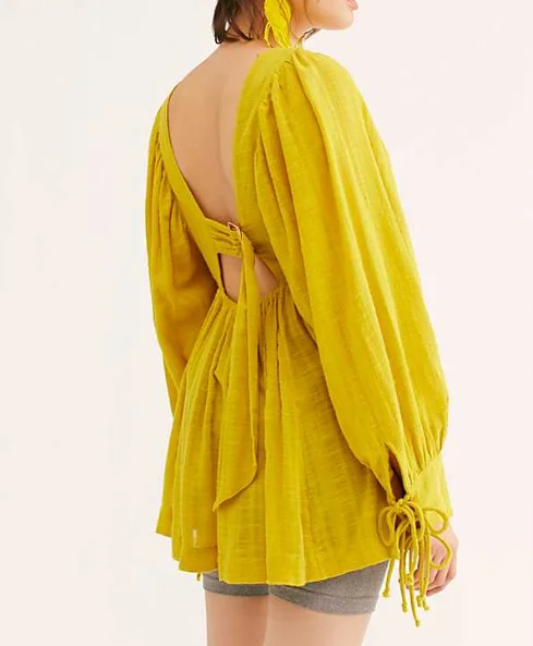 Back open bead embellished embroidered top