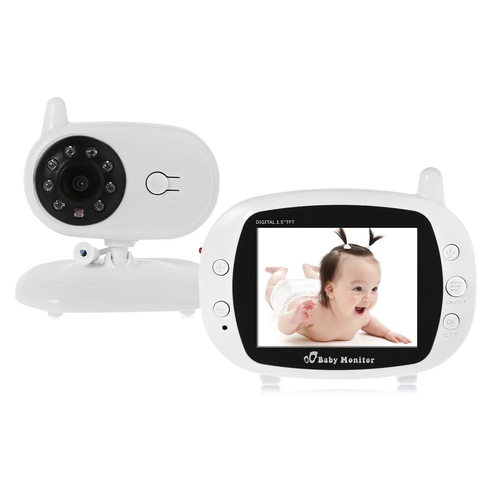 3.5 inch Screen Monitor Video Wireless Baby Monitor Security Camera 2 Way Talk Nigh Vision IR LED Temperature Monitoring