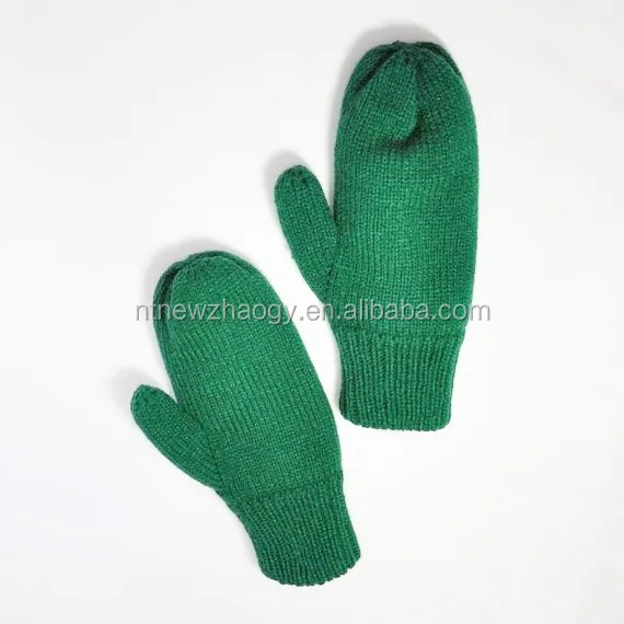 
Classic and basic machine knitted plain color mitten for winter season 