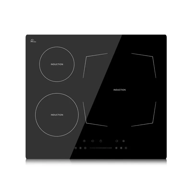 Электрическая индукционная плита с тремя горелками 60 см 3 круглых горелки со встроенным цифровым дисплеем