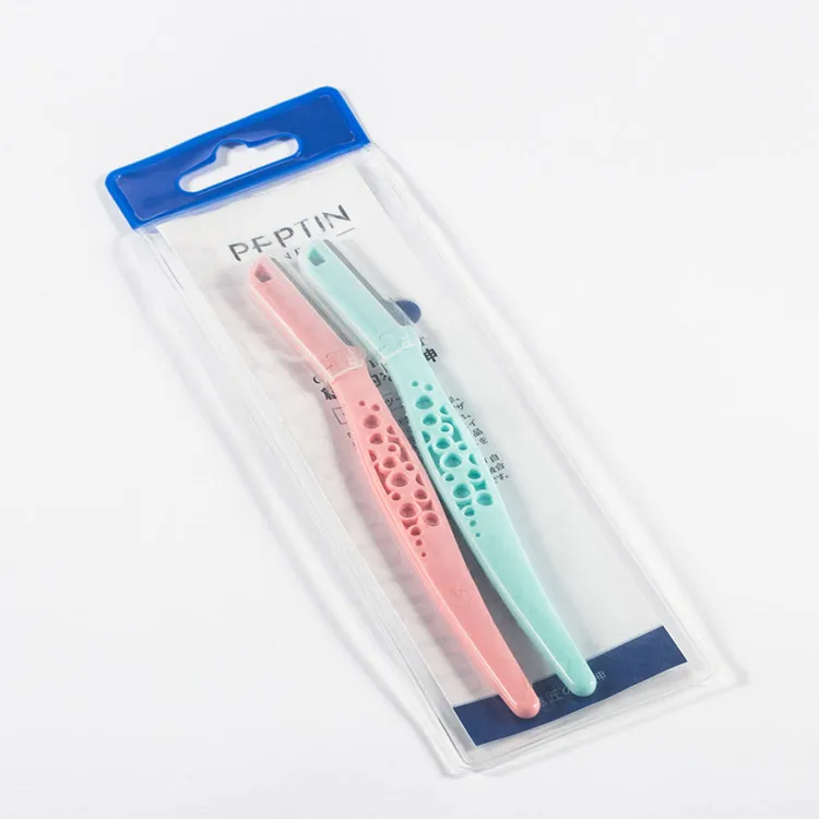 NATINA wholesale hot sale professional 2 pieces/pack stainless steel razor blade personal lady eyebrow trimmer