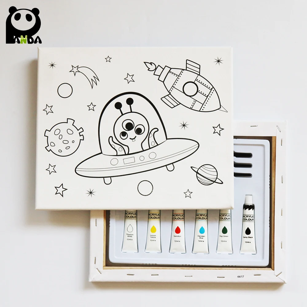 
cartoon line pre-printed canvas painting 