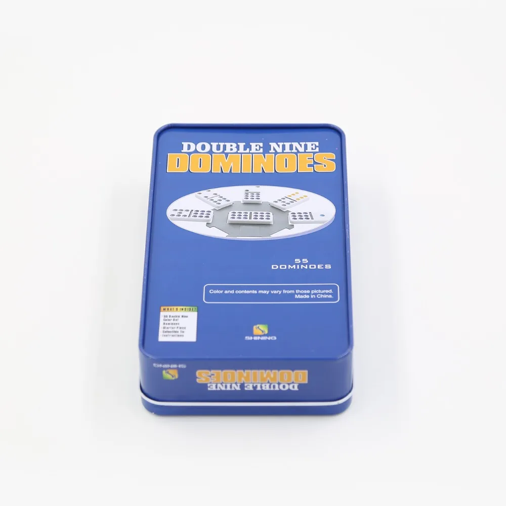 
Plastic domino Clear Tin box Domino Set-Double Nine 