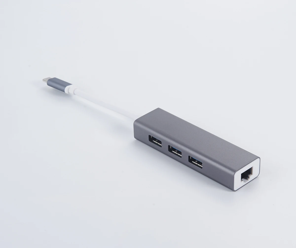 Aluminum hub adapter with high speed and quality support 1000M USB 3.1 type C to 3 port USB 3.0 +Rj45  hub