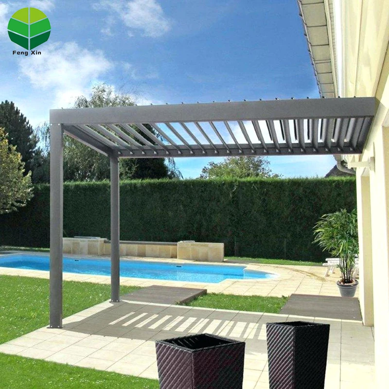 Outdoor Modern Cheap Aluminum Sun Shading Pergola with Curtains Vergola