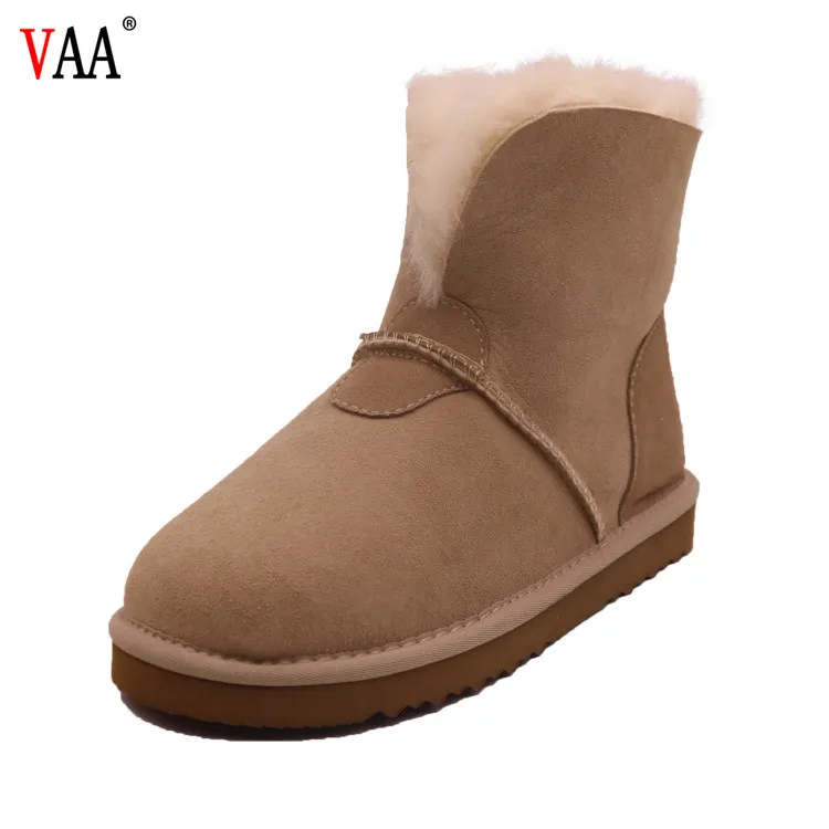 CF-022 Rolled Collar Winter Factory Real Fur Grey Clor Brands Women Warm Boots, Wholesale Work Boots