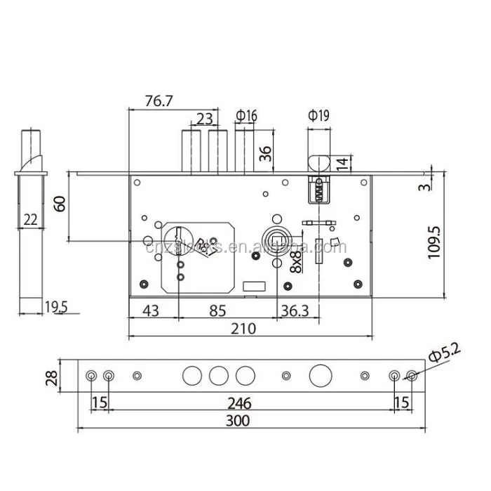 [804]Russian iron High Quality Blade Lock Body For Burglar Proof Doors lamina lockbody locks lockbodies Lock 5 copper keys