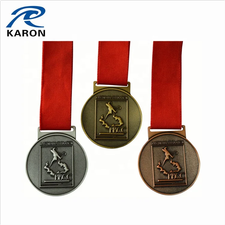bulk personalized logo die struck medal in iron
