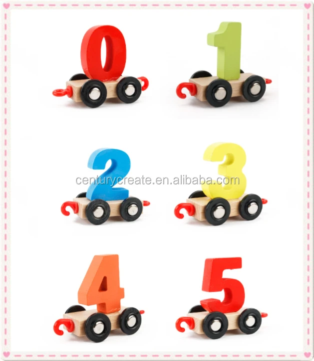 Educational children Wooden numbers and digital train toy set for kids