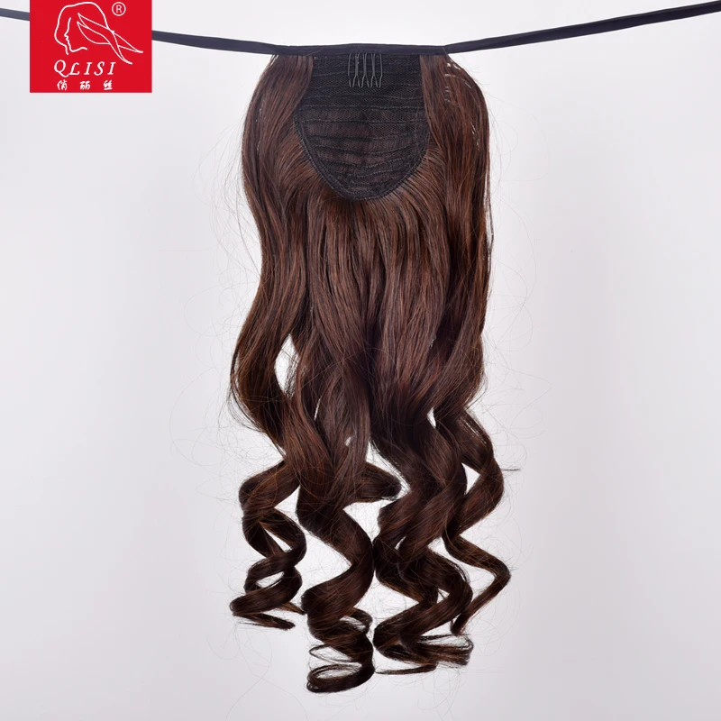 Длинные вьющиеся накладные волосы с эффектом омбре, накладной хвост на клипсе, натуральный цвет, 22 дюйма