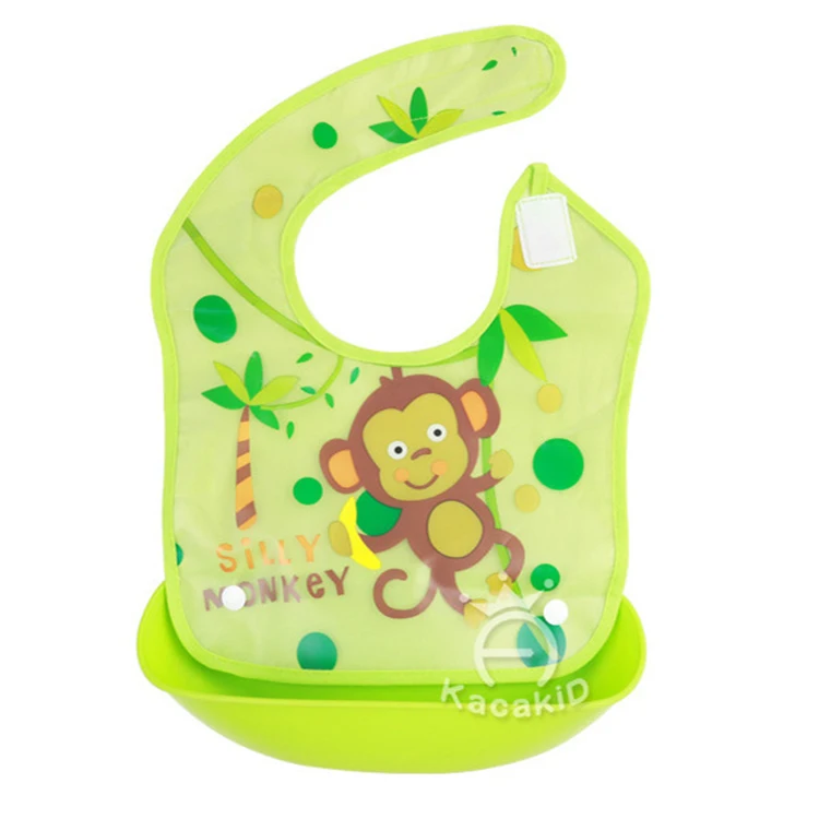 Amazon Top Seller 2018 Cheap Price EVA Material Baby Bibs Waterproof with Food Pocket