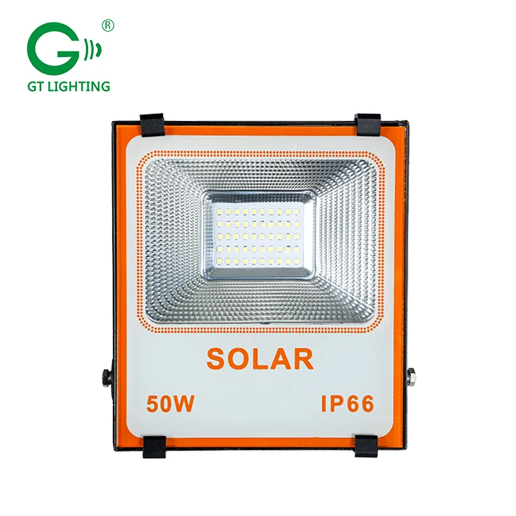 Outdoor ip66 waterproof 50watt 100watt 150watt remote control led solar flood lighting