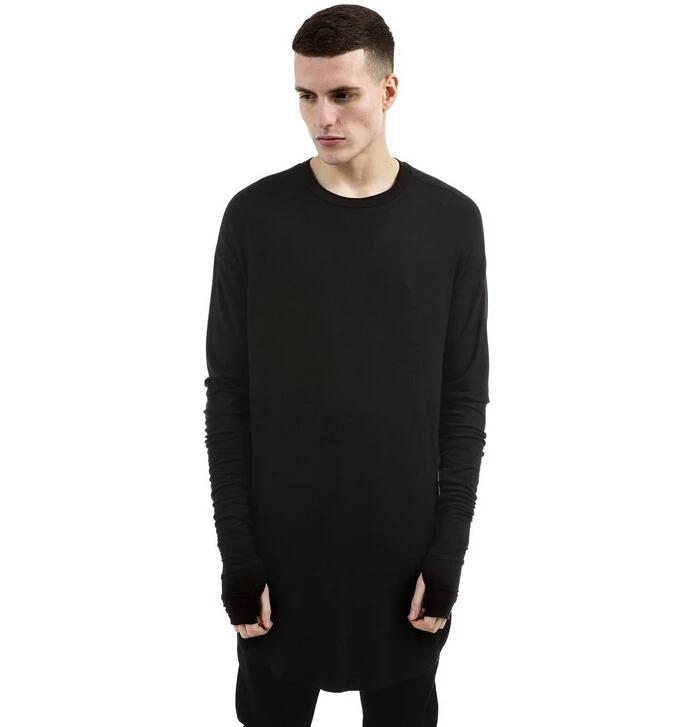 New Thumb Holes T shirt Extended Oversized Long Sleeve