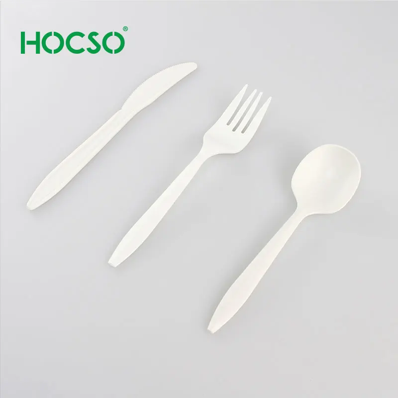Disposable biodegradable spoon fork cornstarch flatware cutlery