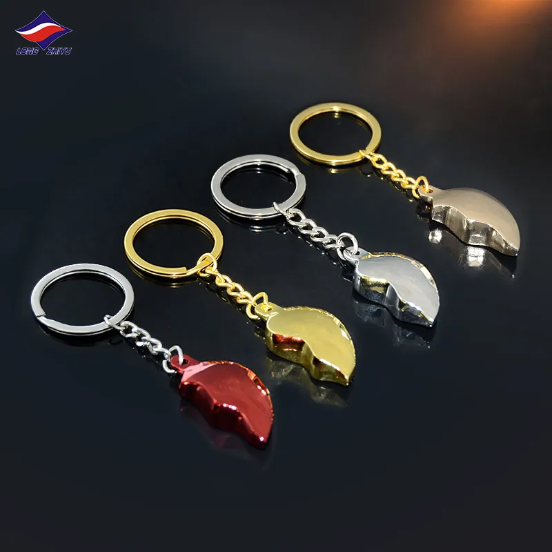 Longzhiyu 17 years metal key chain supplier custom heart shape kechain couple keychain heart key ring