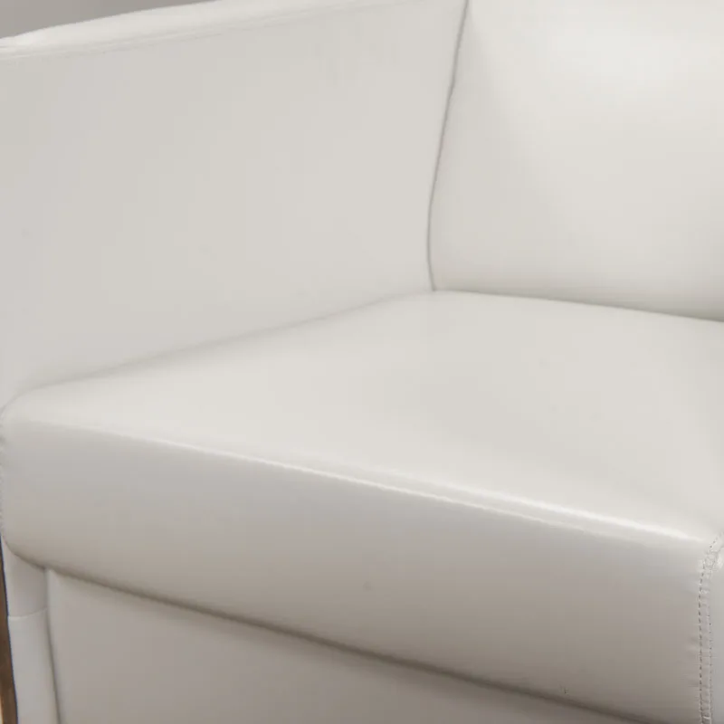 David HL-8001 Contemporary Tufted Bonded Leather Handsome Three-seat Brown Office Room Visiting Sofa