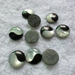 Natural Black Onyx And Mother Of Pearl Mosaic Stone For Cufflinks