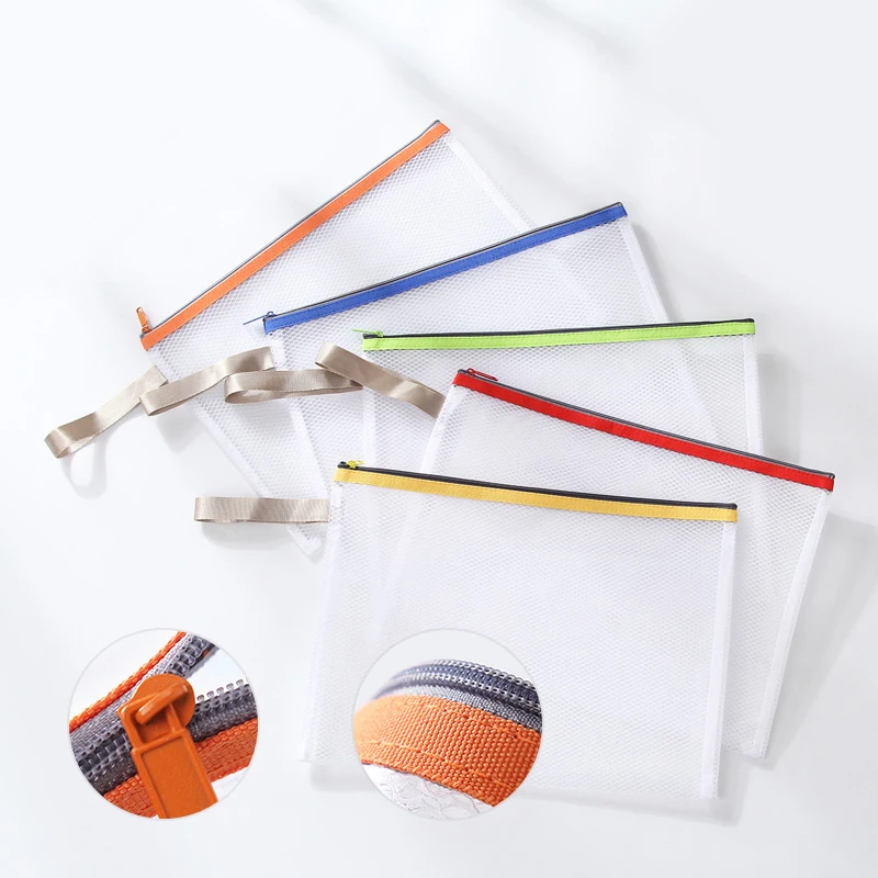 Канцелярские Товары для офиса, оптовая продажа, экологически чистая пластиковая прозрачная застежка-молния A4, дорожная папка для хранения документов, сумка-папка