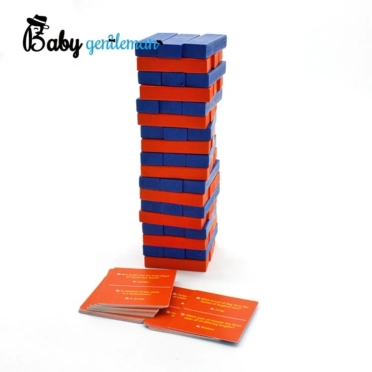 2023 High quality kids tumbling tower game wooden stacking blocks with customize Z13164D