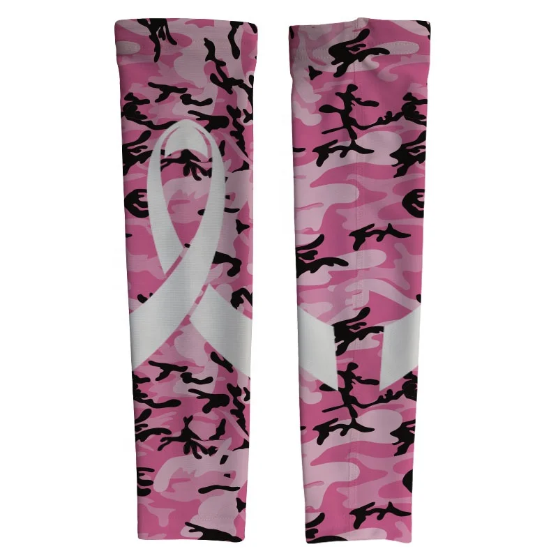 Pure Breast Cancer Awareness Custom Pink Camo Printed Arm Sleeves Wholesale
