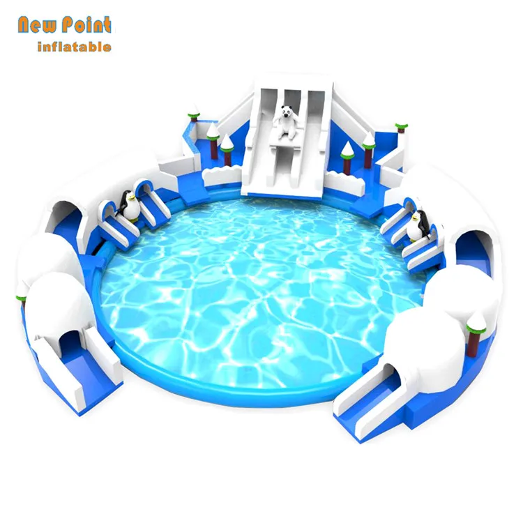 Commercial inflatable big slide with  water park  for sale