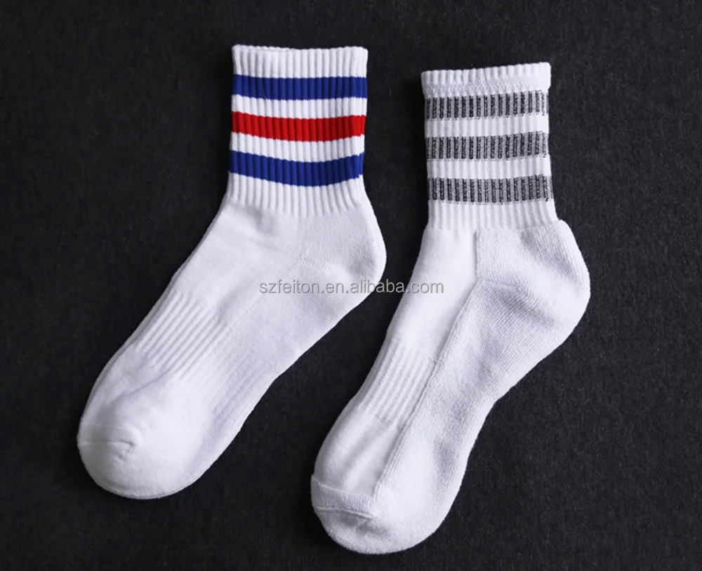 Custom logo white running tennis basketball men sports socks