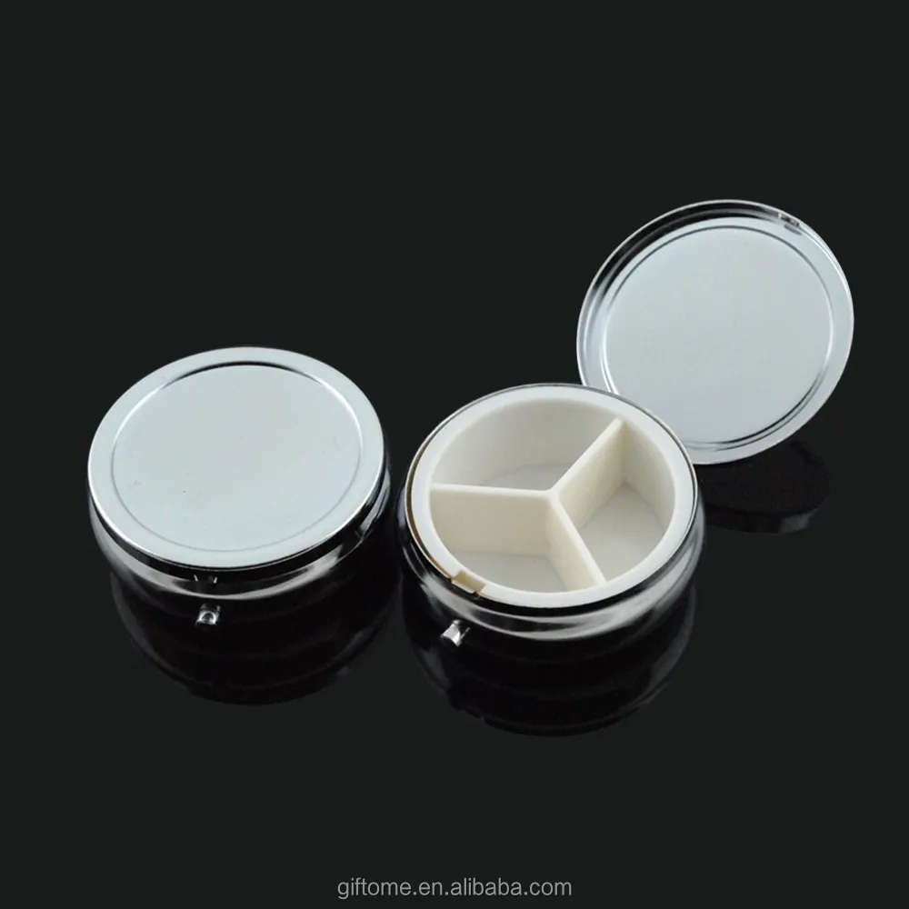 Dia. 52mm blank round metal pill box/ pill case with cutter in stock