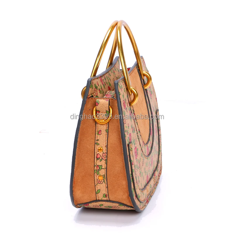 Wholesale single shoulder cork Portugal tote bag,Unique design round cork paper hand bag,Custom print lady crossbody saddle bag