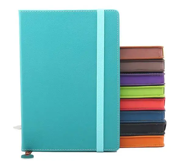 Business Notebook Office Leather Notepad PU Elastic Bandage Color Edge Diary Book Commercial Agenda Journal School Office Supply