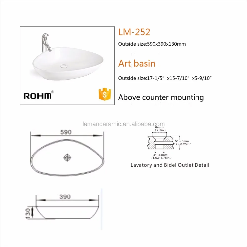 LM-252 Hand Wash Basin Bathroom Accessories Sink Basins Wash Bathroom Modern Basin