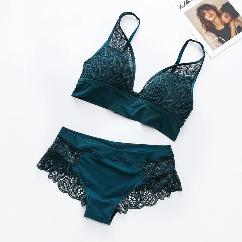 Женская мягкая удобная обувь с треугольными чашечками ультра-тонкий сексуальное интимное нижнее бельё для девочек комплект нижнего белья
