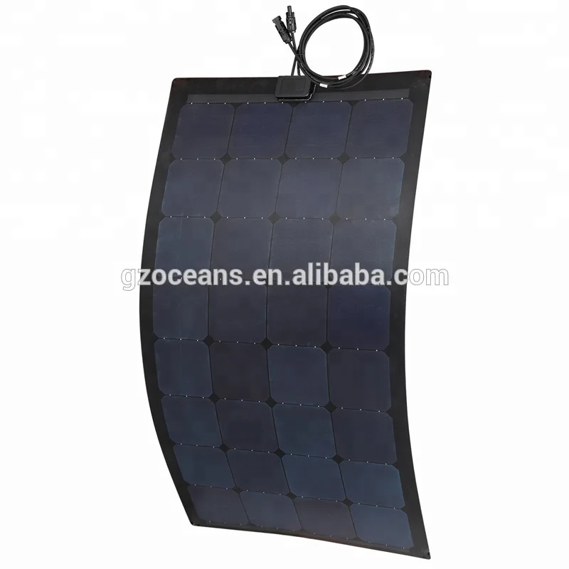 12v 110w semi flexible  sunpower solar panel ETFE all in black