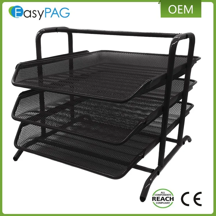 
Colorful fancy design 3 tier office supplies metal wire office box file racks 