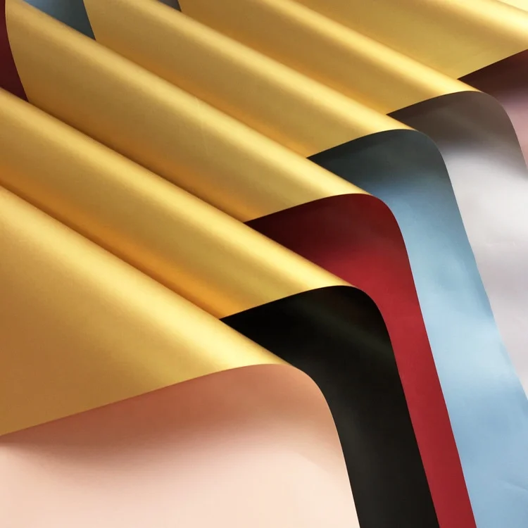 Single face gold flower wrapping bopp film