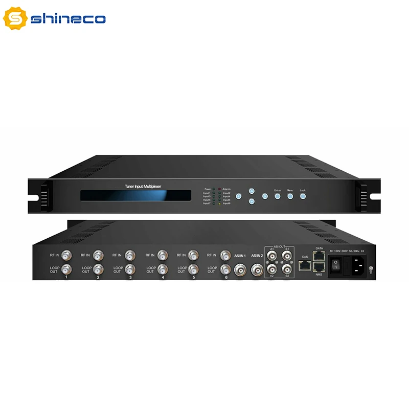 IPTV CATV System 8 IN 1 DVB-S2/T2 FTA Multiplexer with ASI &IP output