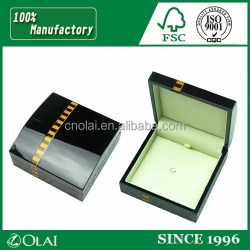 Painted Stock Solid Wooden Box Wholesale,High Quality Luxury Wooden Jewellery Box,Custom Black Shiny Lacquer MDF Wooden Gift Box