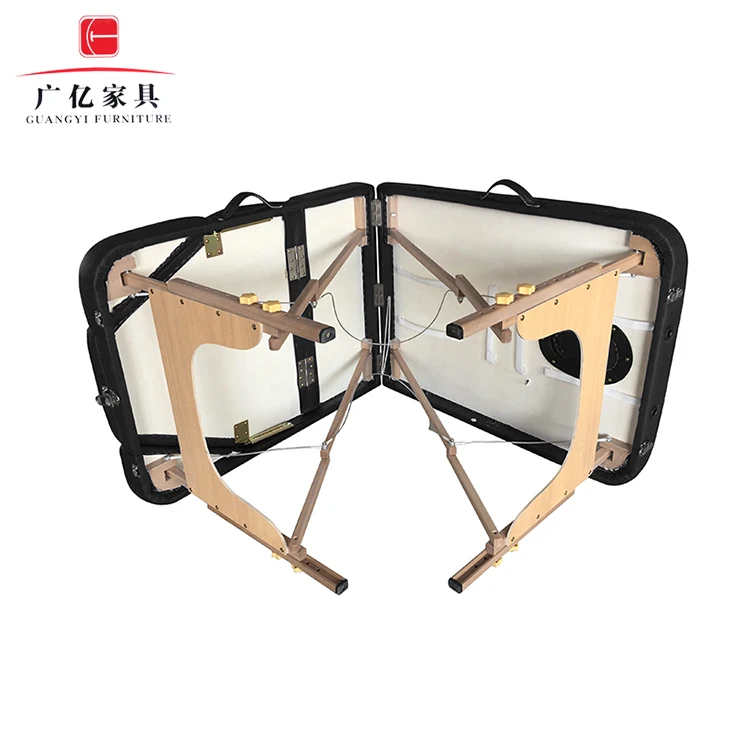 Cheap Custom Portable Folding 3-section Wooden Massage Table