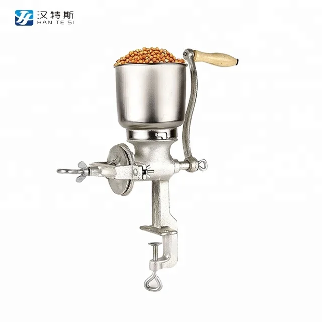 Ручной измельчитель зерна с высоким бункера Таблица зажим ручной кукурузная мельница