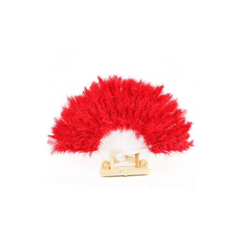 
High Quality Nice Feather Fan For Dance Props Hand Goose Feather Folding Fan Wedding Levert 