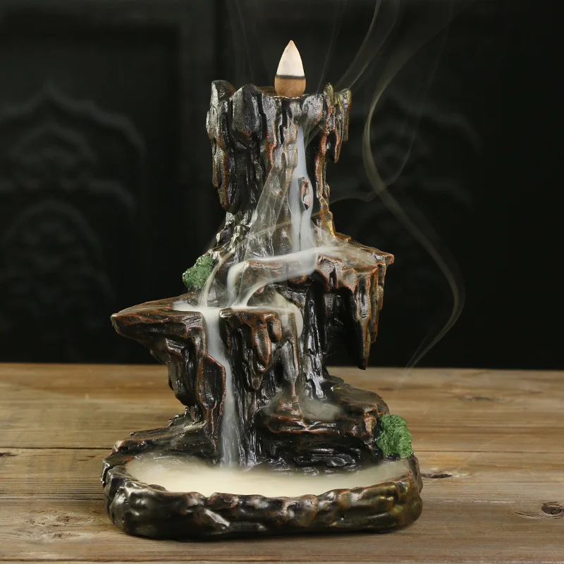 APHACATOP creative resins waterfall backflow incense burner  home dector cone incense holder