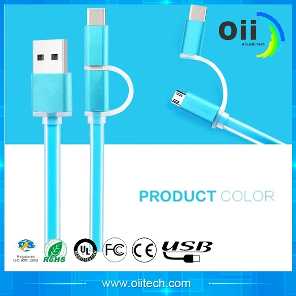 2 в 1 USB кабель для передачи данных мужчина Micro & L = 1 м и 2 м и 3 М для IPONE и другие (алюминиевый корпус) кабель usb