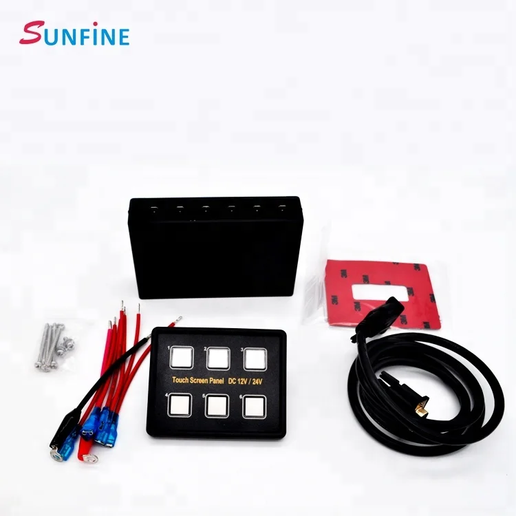 12V 24V Capacitive Touch Screen Switch Pane Car Marine Boat Circuit Control Box  LED car crystal glass panel