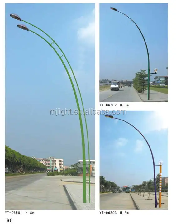 Curve and Bend GalvanizedDecorated Street Light Post