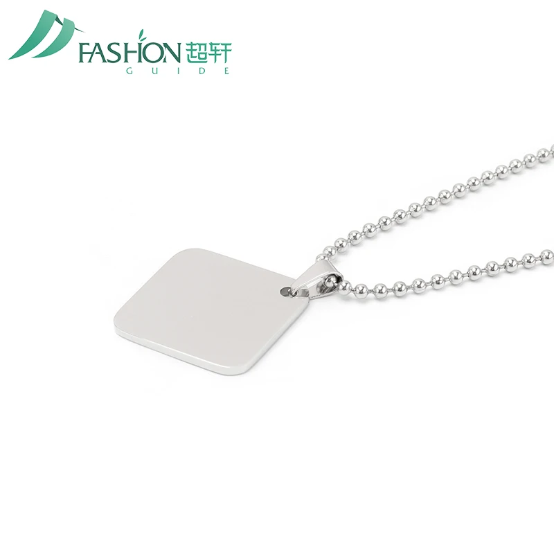 Stainless Steel Square Blank Necklace Name Necklace
