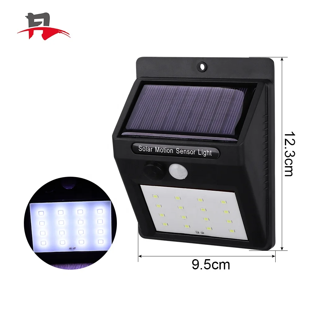 Водонепроницаемый уличный настенный садовый светильник на солнечной батарее с датчиком движения и 20/25/30 светодиодами