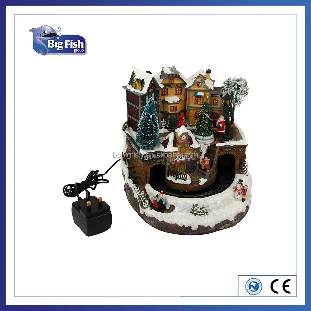 
Train Wheel Christmas Scene 